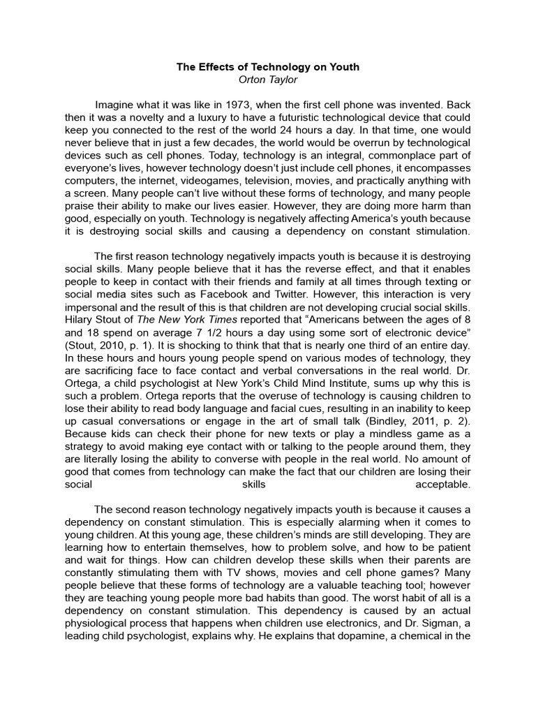 Technology's Negative Impact on Youth | PDF | Developmental Psychology ...