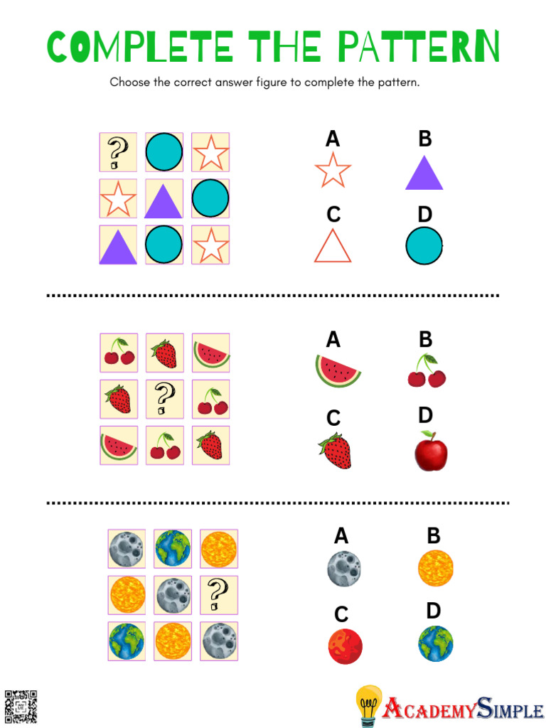 Complete the Pattern Puzzle | PDF
