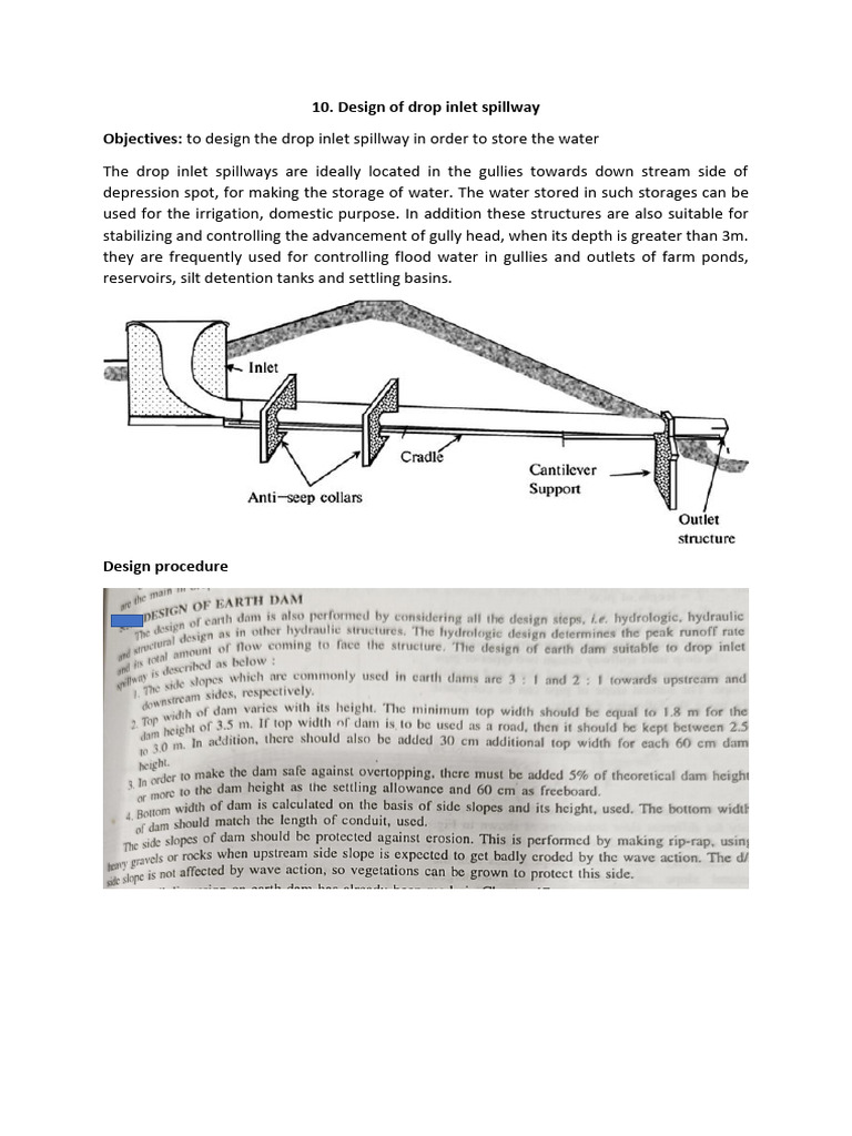 Drop Inlet Spillway | PDF