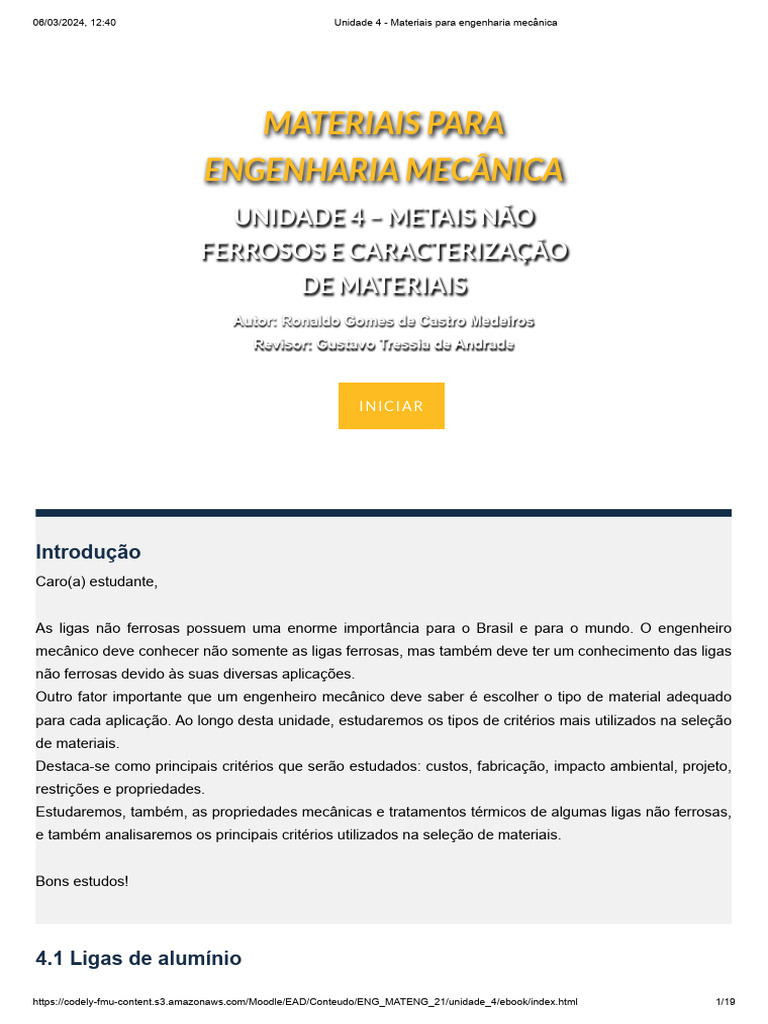 Ligas Não Ferrosas na Engenharia Mecânica | PDF | Liga | Cobre