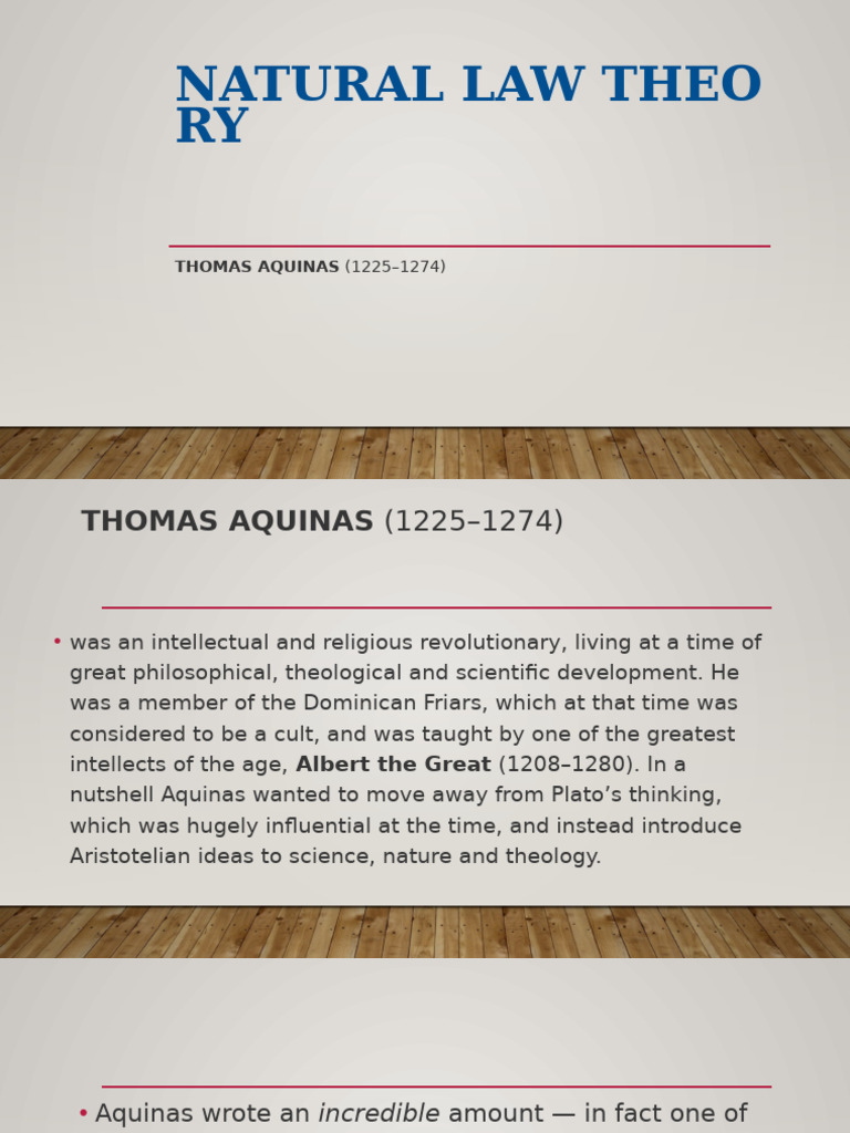 Natural Law Theory 095551 | PDF | Thomas Aquinas | Natural Law