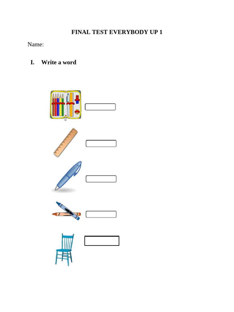 Final Test for Everybody Up 1 | PDF