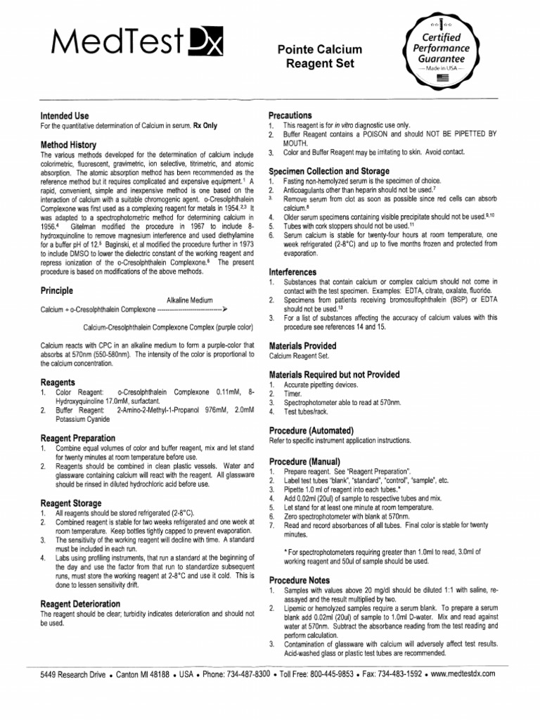 Calcium Insert | PDF