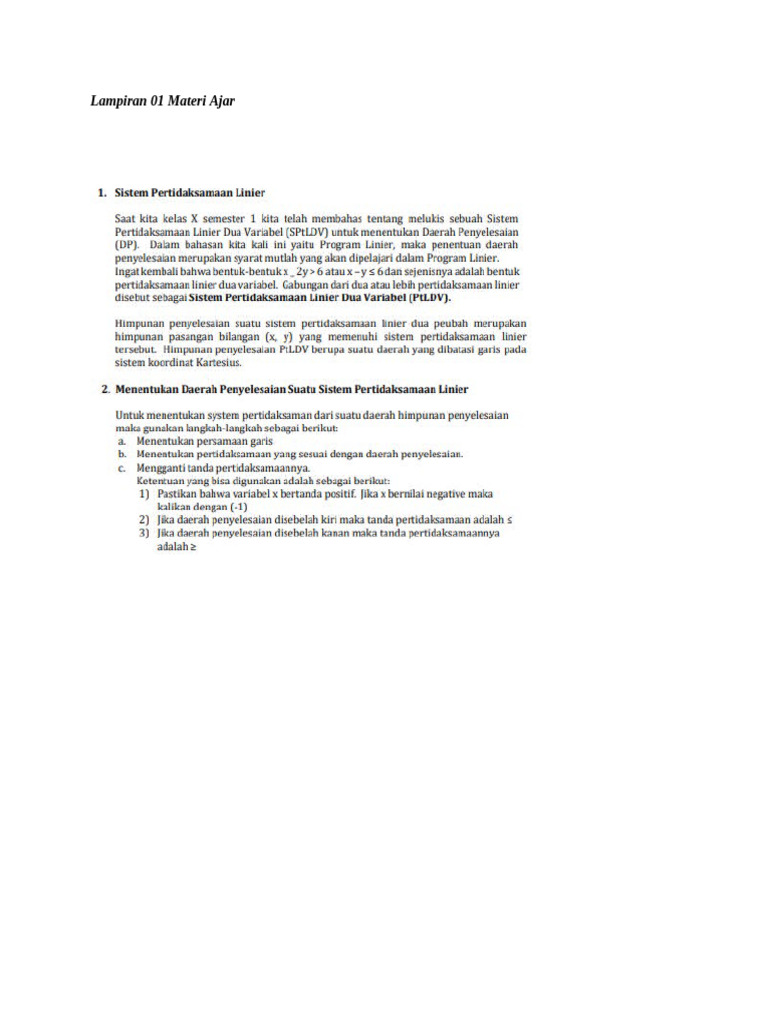 Bahan Program Linear Pdf