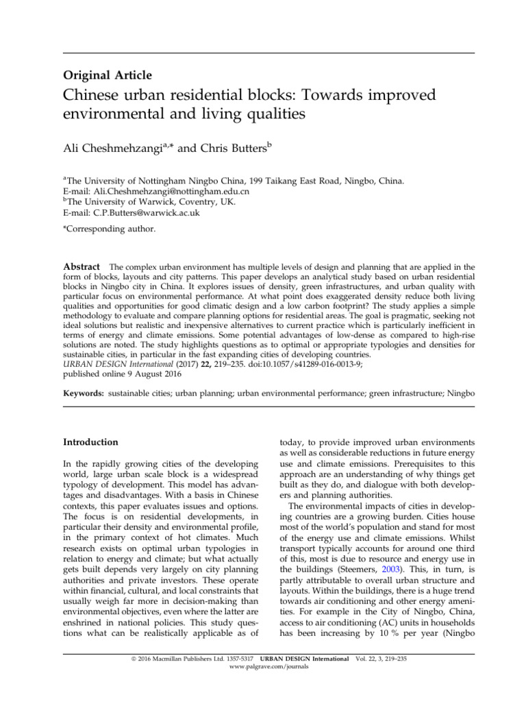 Enhancing Urban Living in Ningbo, China | PDF | Sustainable City ...