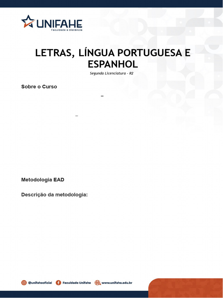 Licenciatura em Letras: Português e Espanhol | PDF