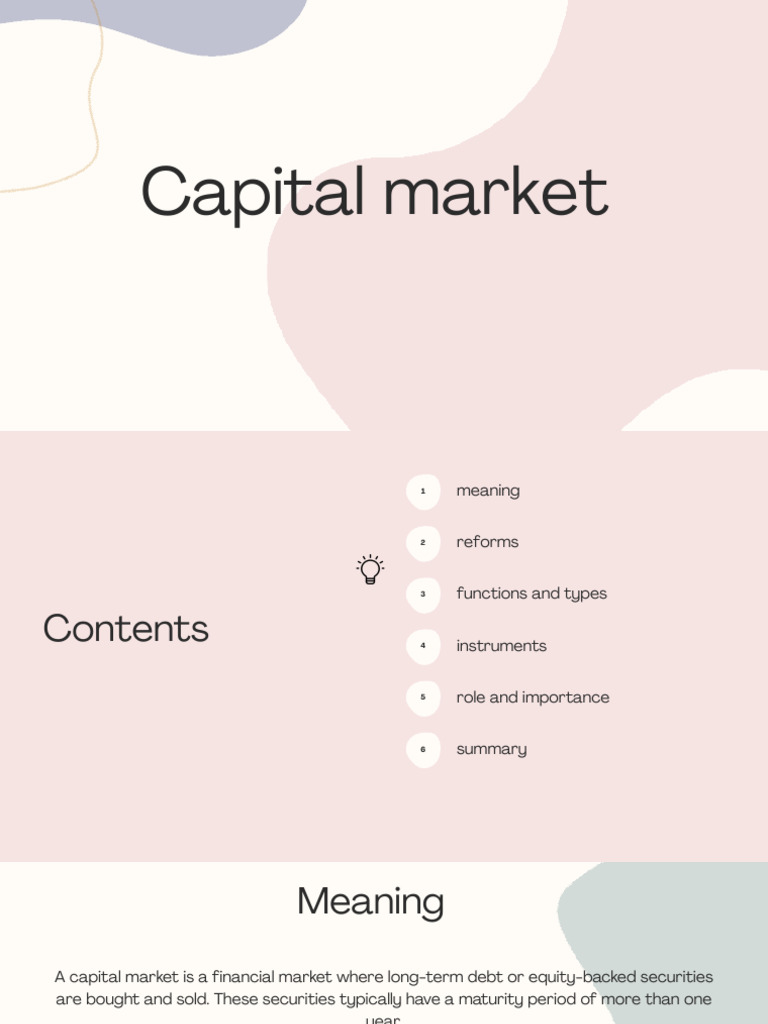 Overview of Capital Market Reforms | PDF | Stocks | Securities (Finance)