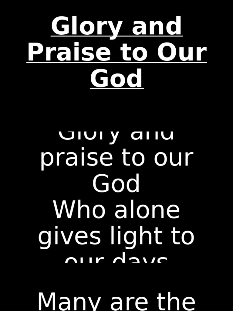 Glory and Praise To Our God | PDF