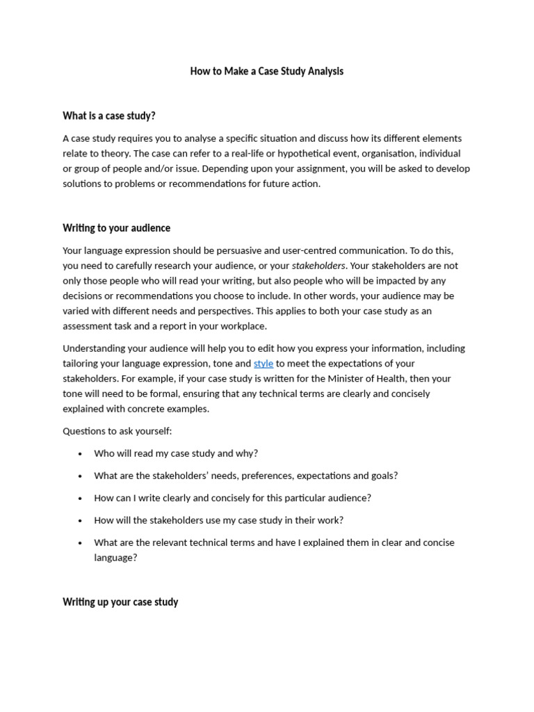 Case Study Analysis Guide | PDF | Theory | Methodology