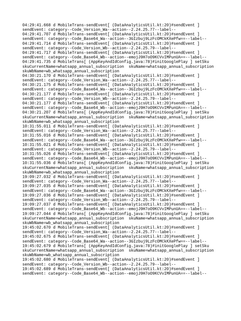 MobileTrans Event Logging Details | PDF