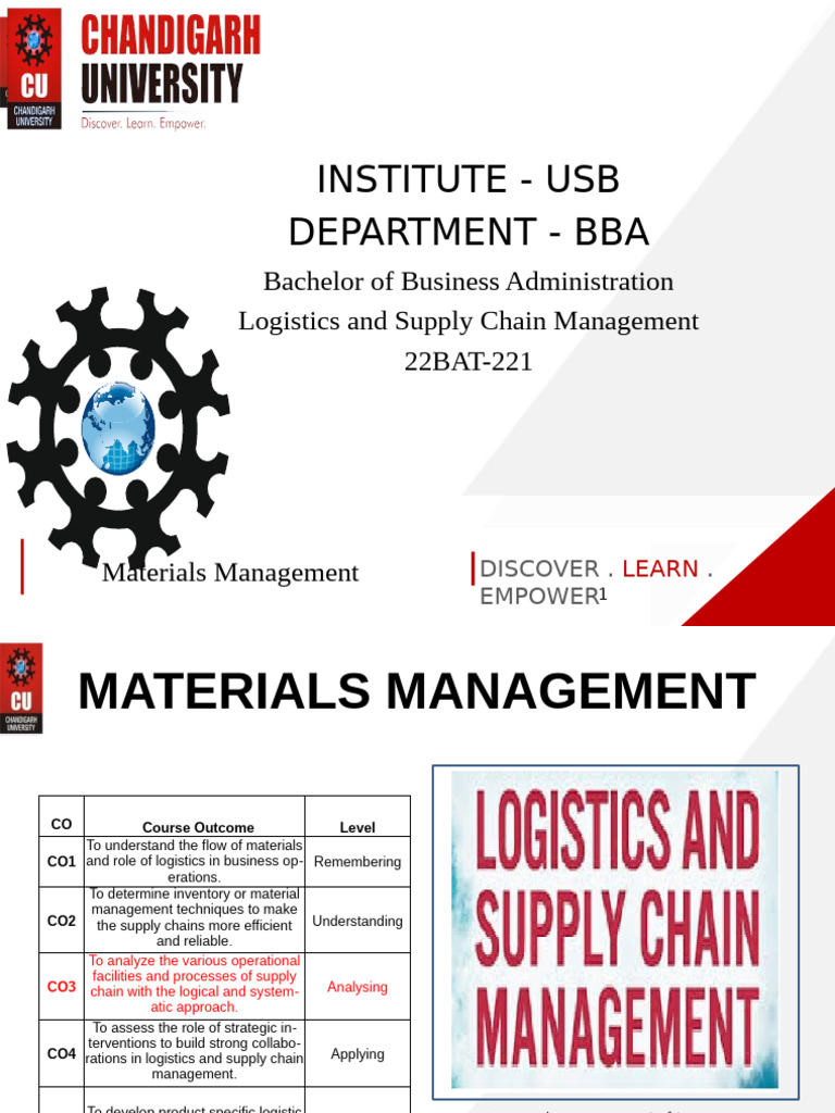 Materials Management in Supply Chains | PDF | Logistics | Supply Chain ...