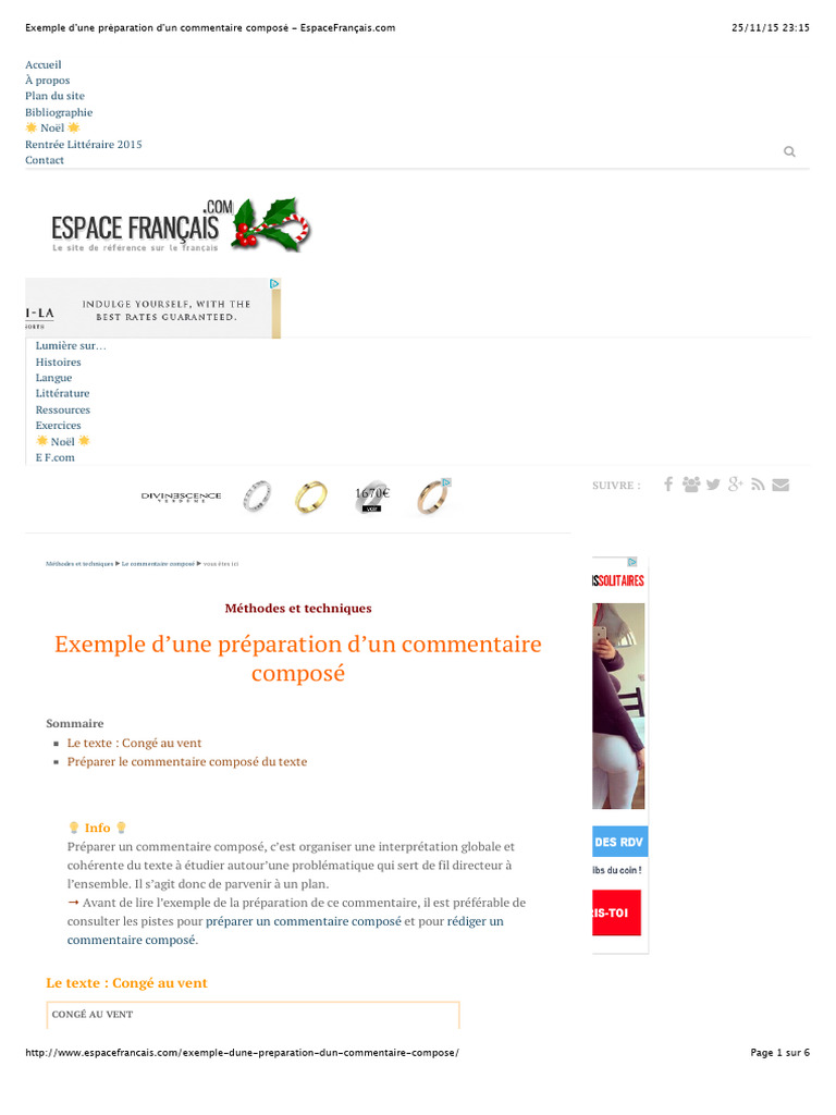 Préparation d'un commentaire composé | PDF | Linguistique
