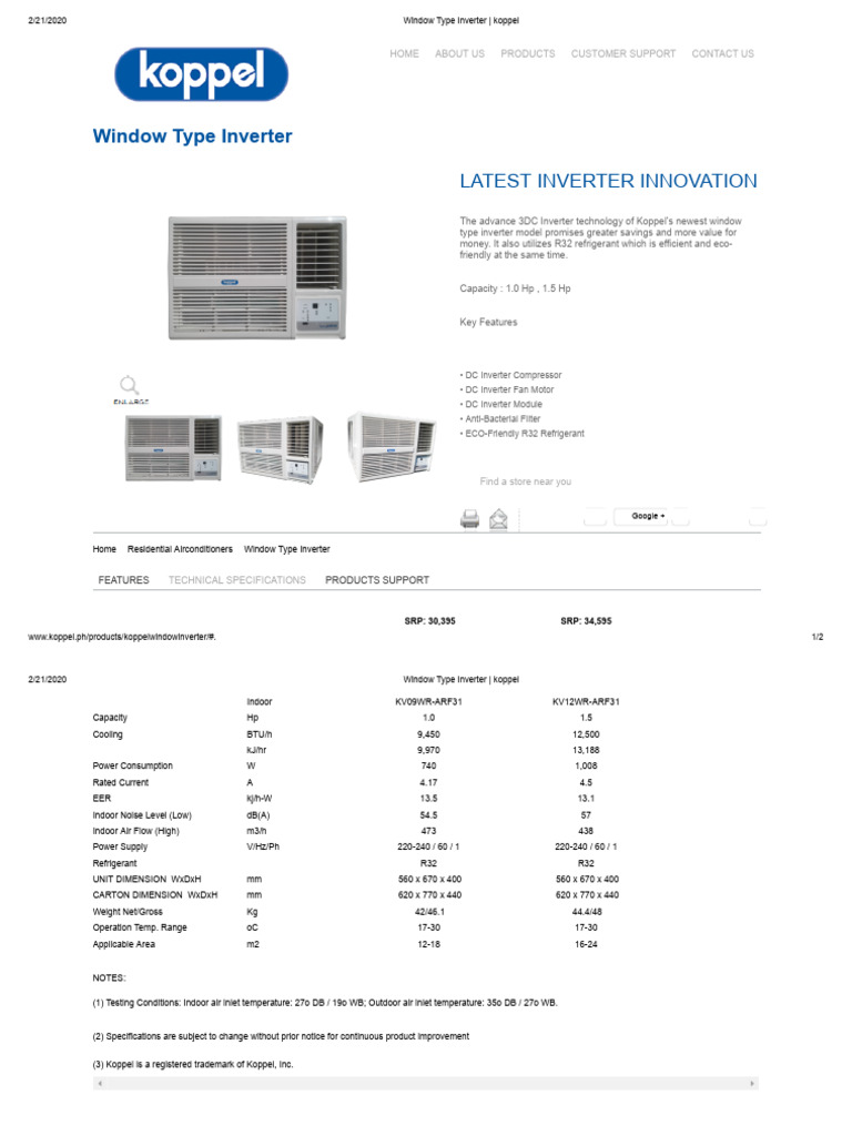 Window Type Inverter - Koppel | PDF | Power Inverter | Air Conditioning