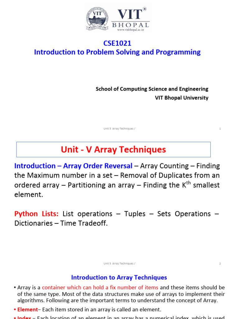 Delete Element from Python Array | PDF | Computer Science | Algorithms ...