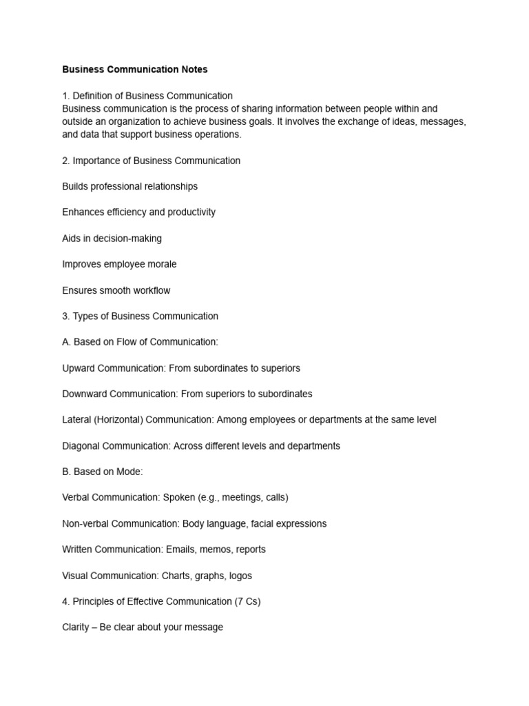 Business Communication Notes | PDF