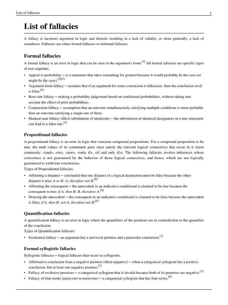 Comprehensive List of Logical Fallacies | PDF | Fallacy | Logic