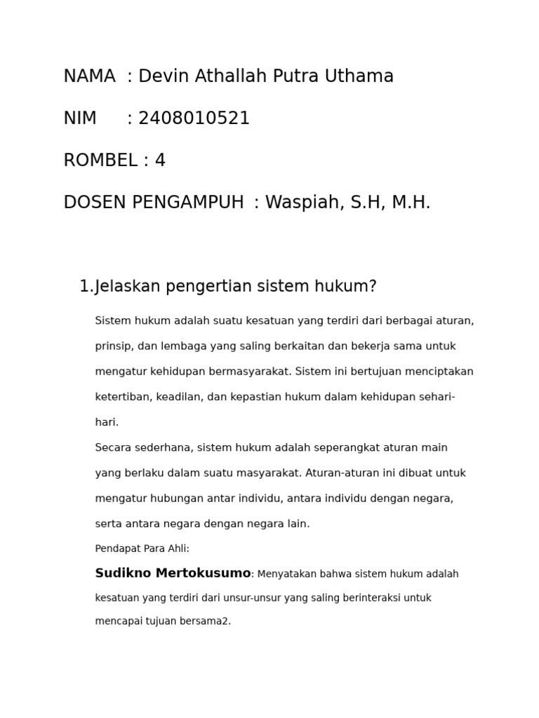 2408010521-KUIS SISTEM HUKUM (1) Devin Athallah Putra Uthama | PDF