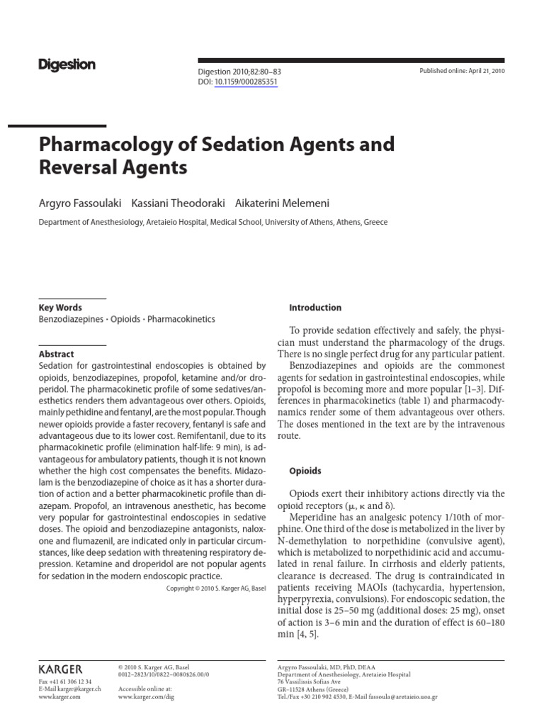 Pharmacology of Sedation Agents and Reve | PDF | Midazolam | Fentanyl