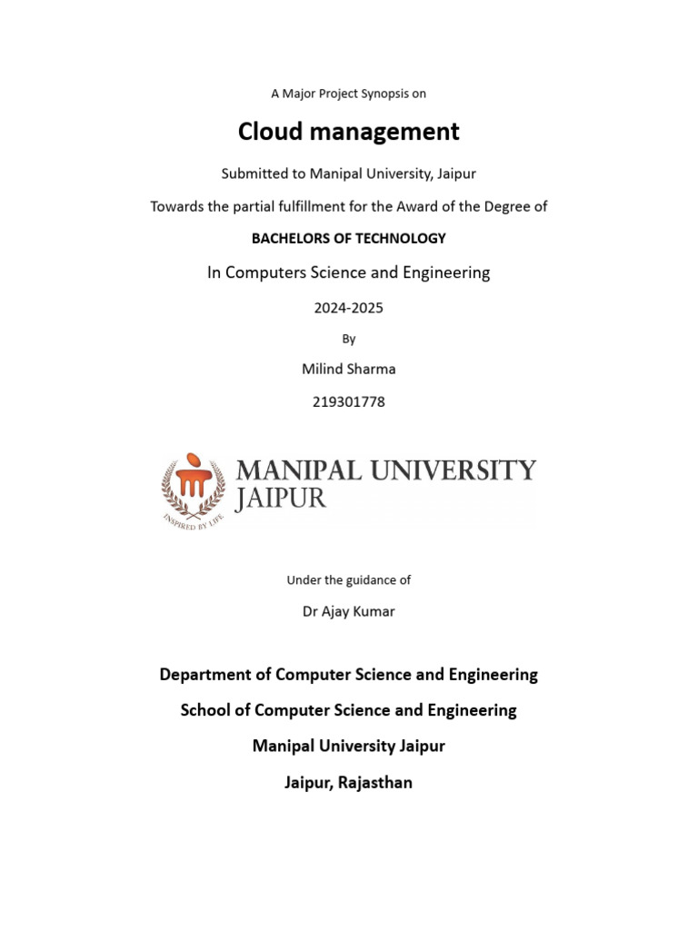 Cloud Management Project Overview | PDF | Cloud Computing | Computer ...