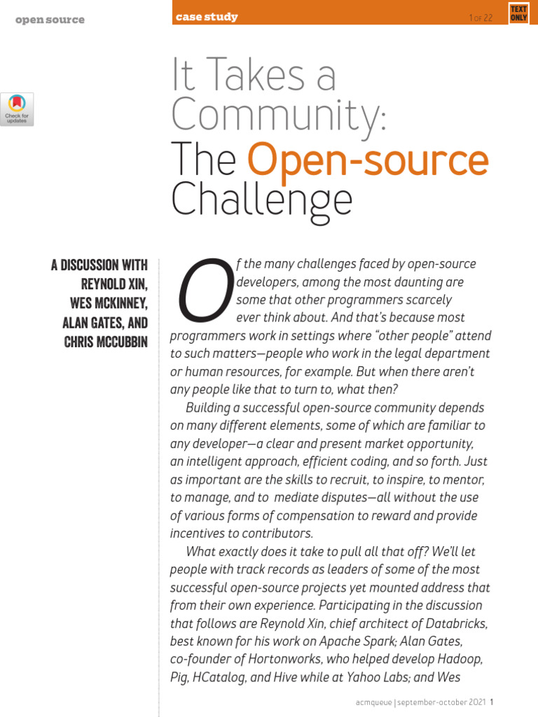 The Challenge: It Takes A Community | PDF | Computing | Software ...