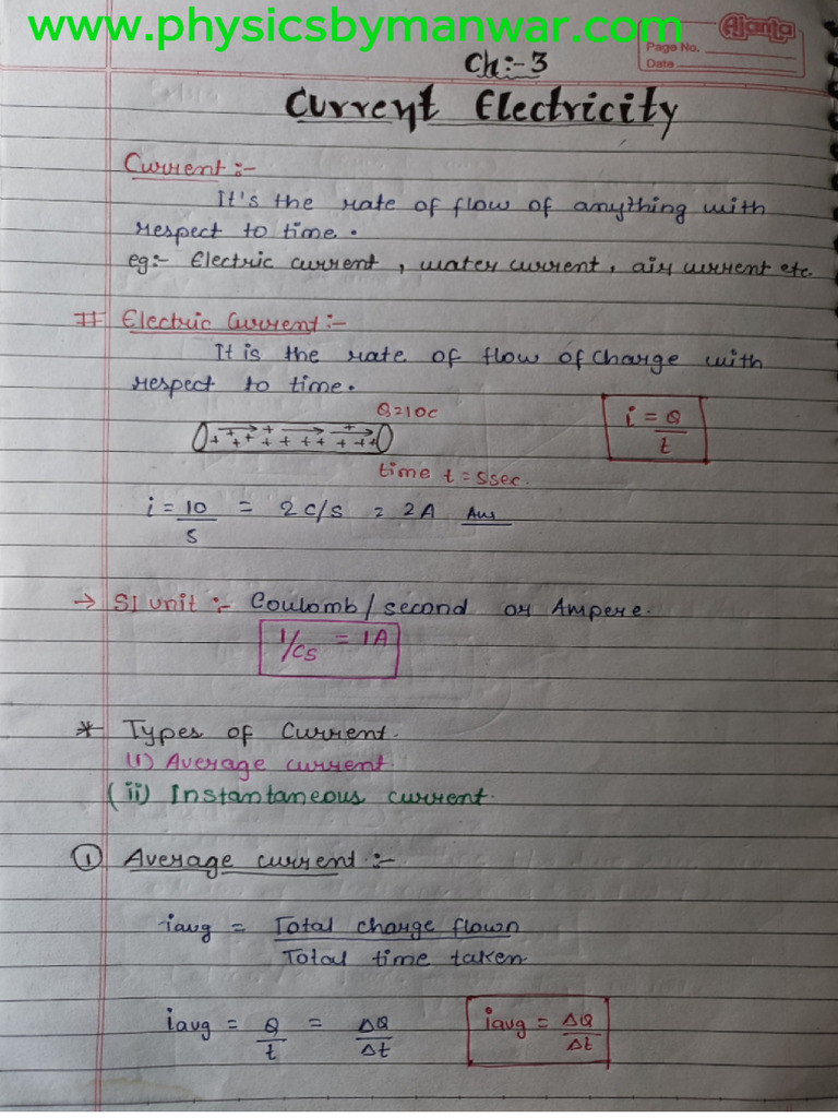 Class 12 Chapter 3: Current Electricity | PDF