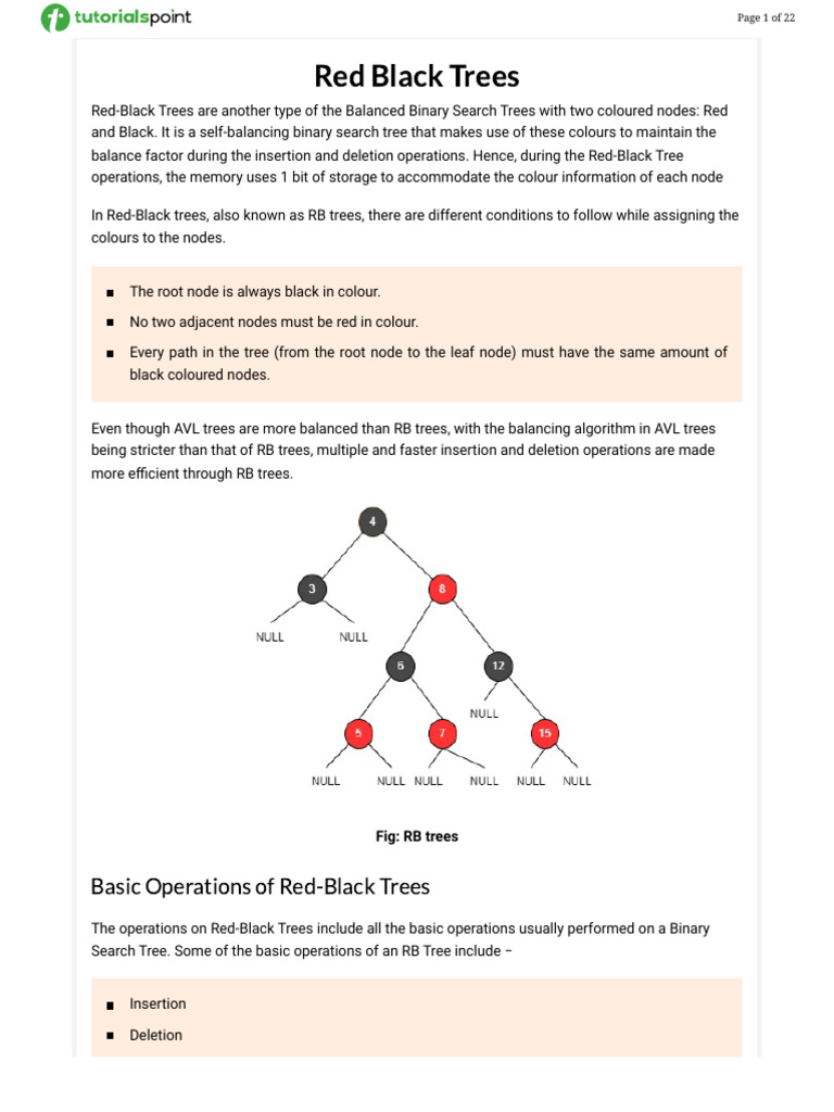Red-Black Tree Operations Explained | PDF | Algorithms And Data ...