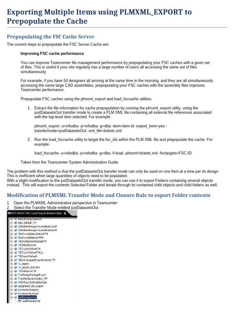 Prepopulating FSC Cache with PLMXML | PDF | Cache (Computing ...