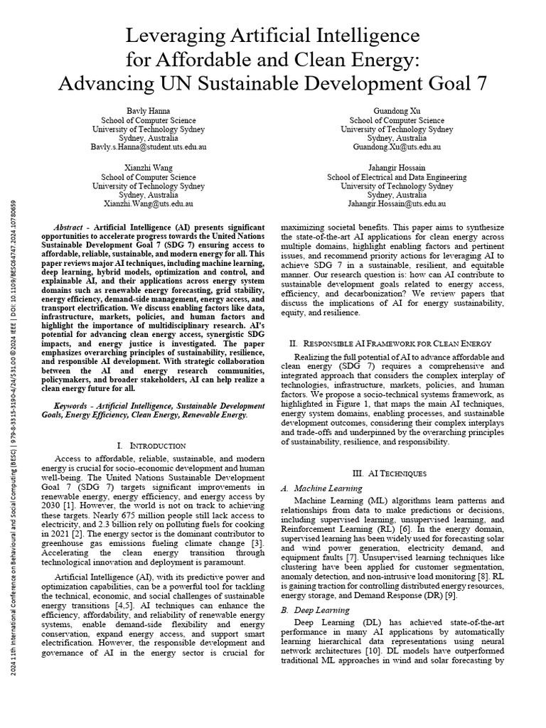 AI Innovations for Clean Energy Access | PDF | Artificial Intelligence ...