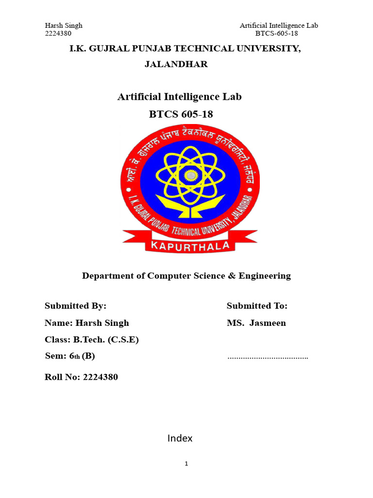 AI Lab Programming Tasks Overview | PDF | Namespace | Theoretical ...