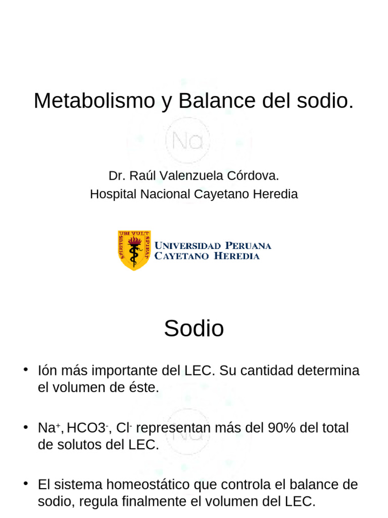 Metabolismo y Balance de Sodio en el Cuerpo | PDF | Angiotensina | Sodio