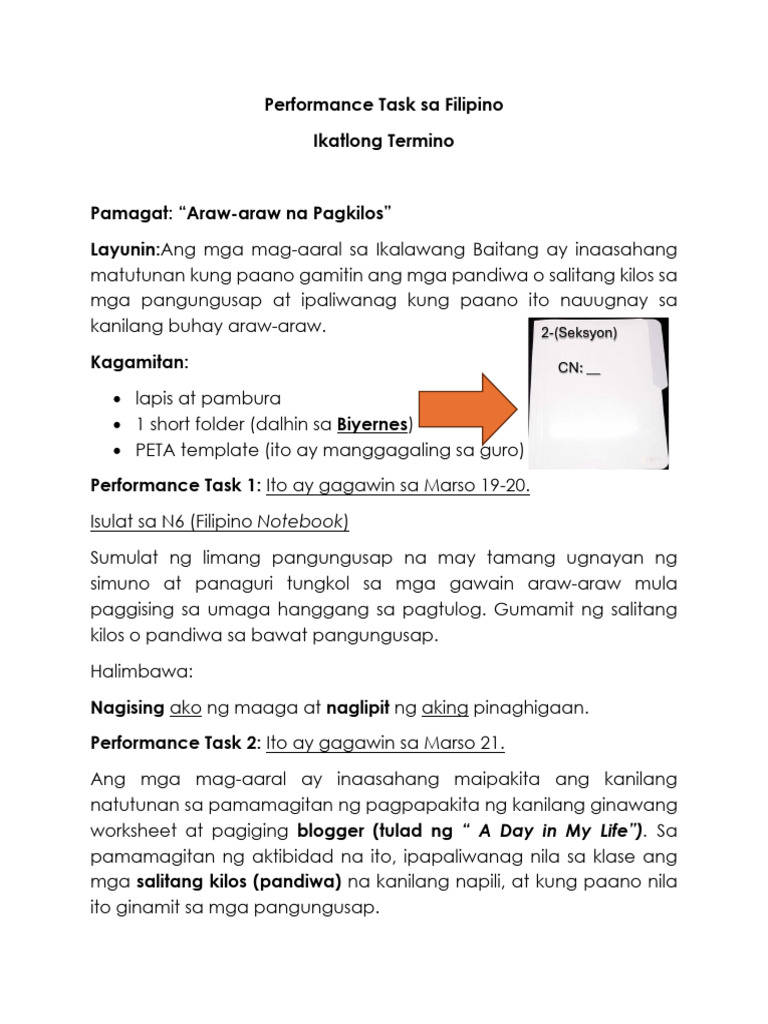 Filipino - PETA Instruction | PDF