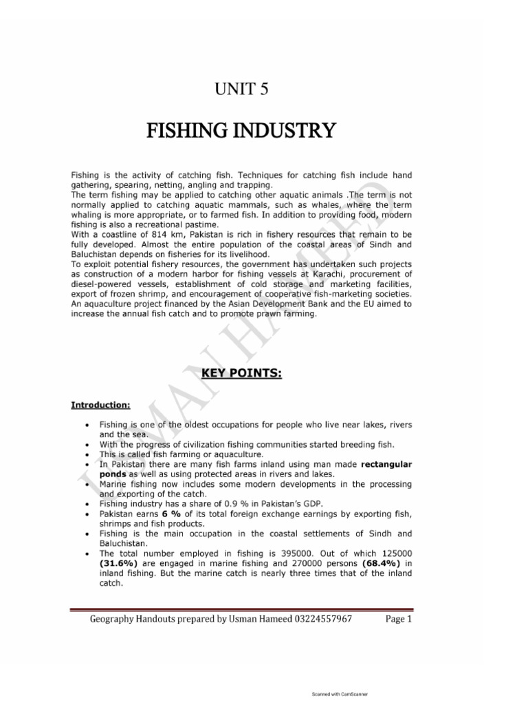 FISHING 61 Usman Hameed Geo Notes | PDF