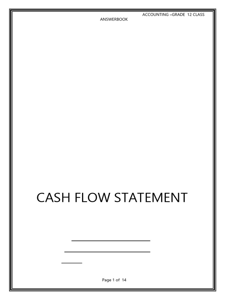 Grade 12 Accounting Cash Flow Guide | PDF | Cash Flow Statement | Dividend