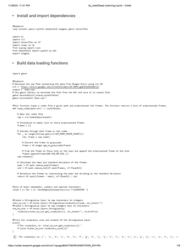 Lip Reading with Deep Learning Code | PDF | Filename | Computing