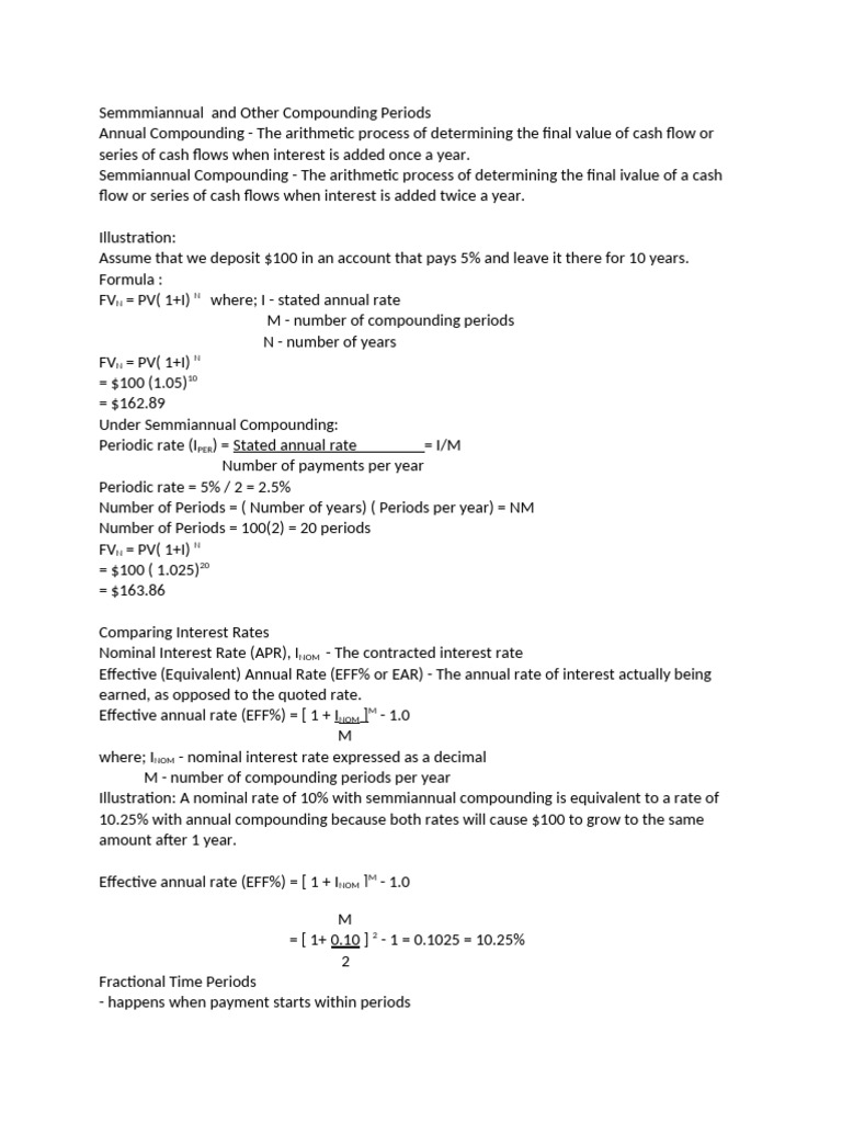Compounding Interest and Amortization Guide | PDF | Debt | Interest