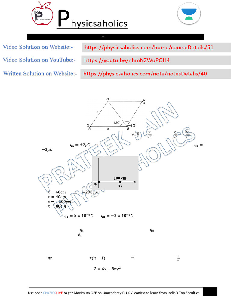 Electrostatics DPP Questions and Solutions | PDF | Electric Field ...