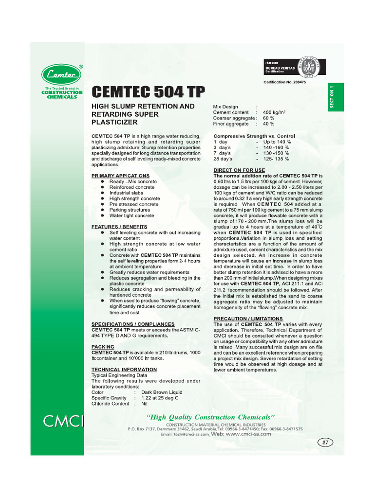 Cemtec 504 TP | PDF