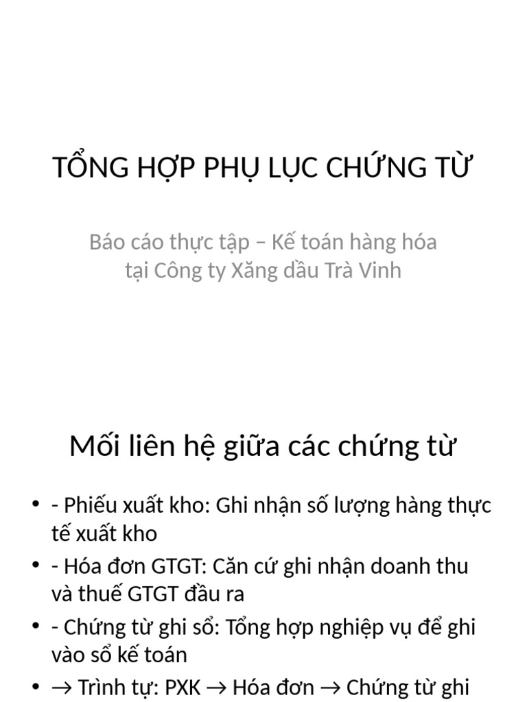 Phu Luc Chung Tu Ke Toan Xang Dau | PDF