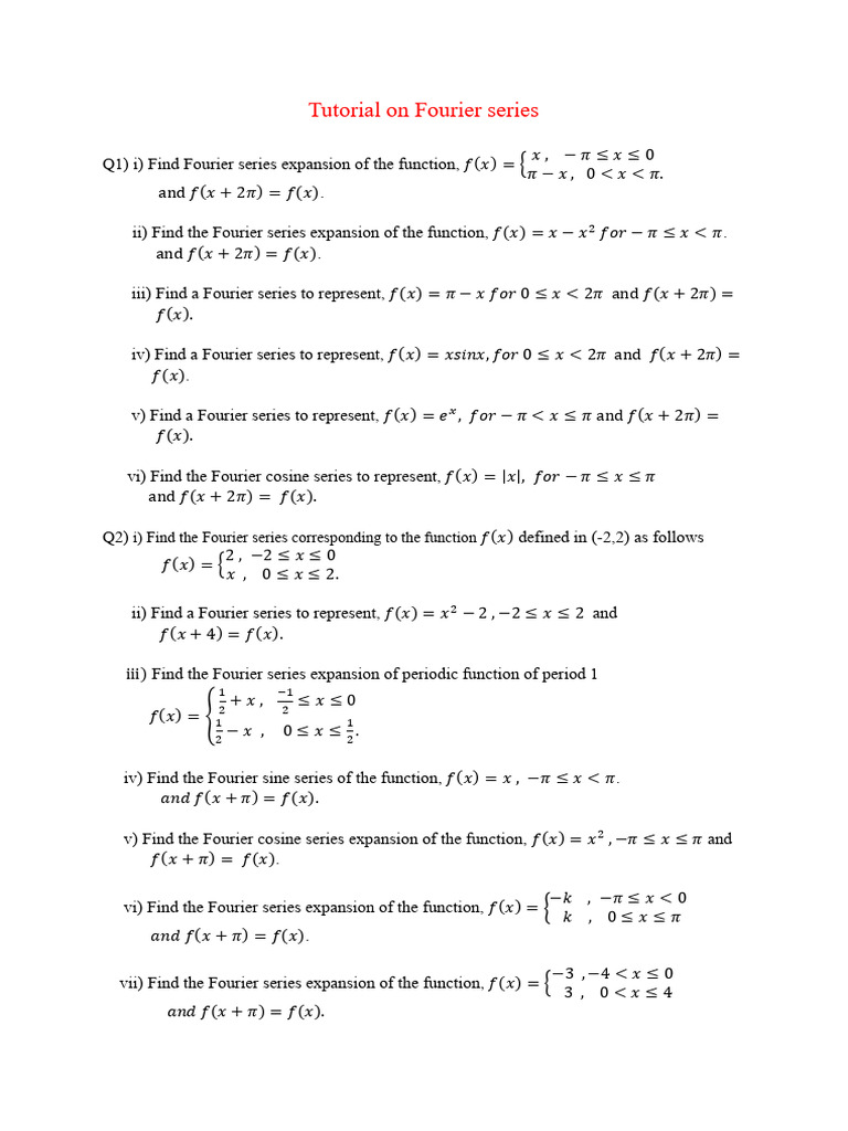 Fourier Series Expansion Tutorial | PDF