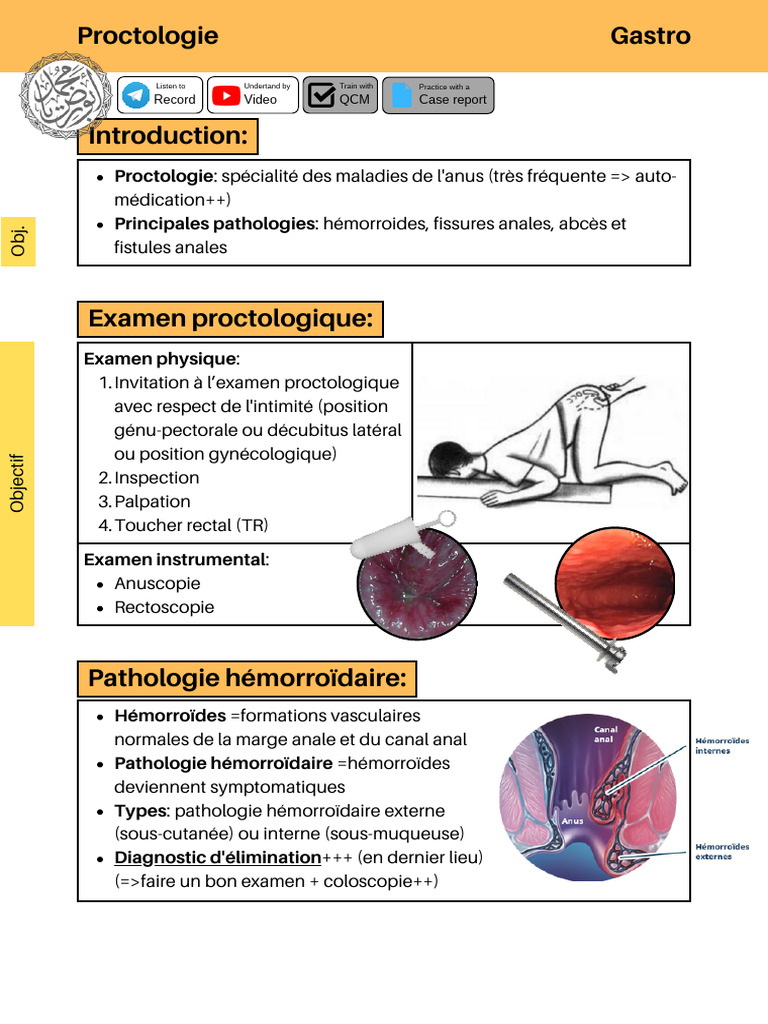 Examen et traitement proctologique | PDF | Pathologie hémorroïdaire ...