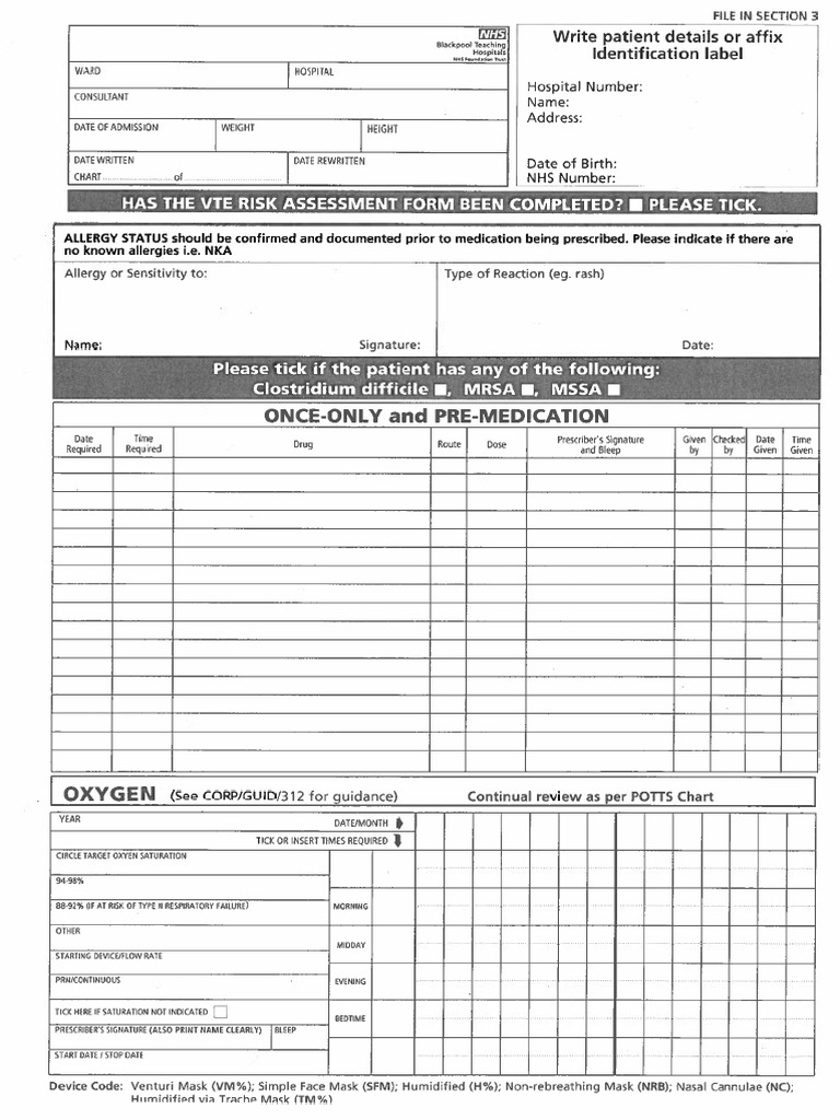 Adult IV Fluid Prescription Chart | PDF | Saline (Medicine ...