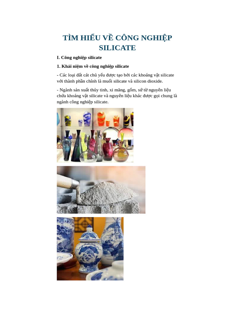 Tìm hiểu về công nghiệp silicate | PDF