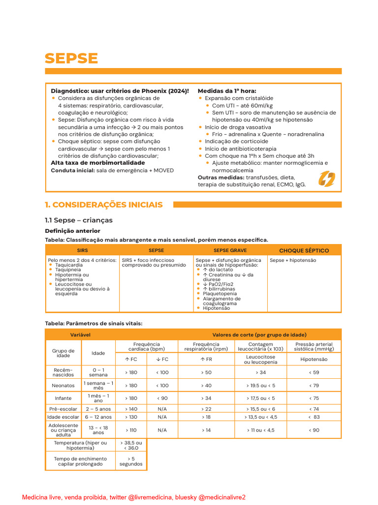 Diagnóstico e Manejo da Sepse em 2024 | PDF | Sepse | Choque (circulatório)