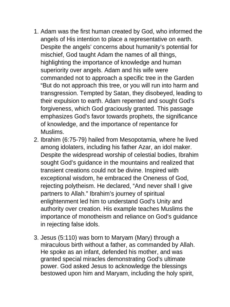 ISL | PDF | Prophets And Messengers In Islam | Adam
