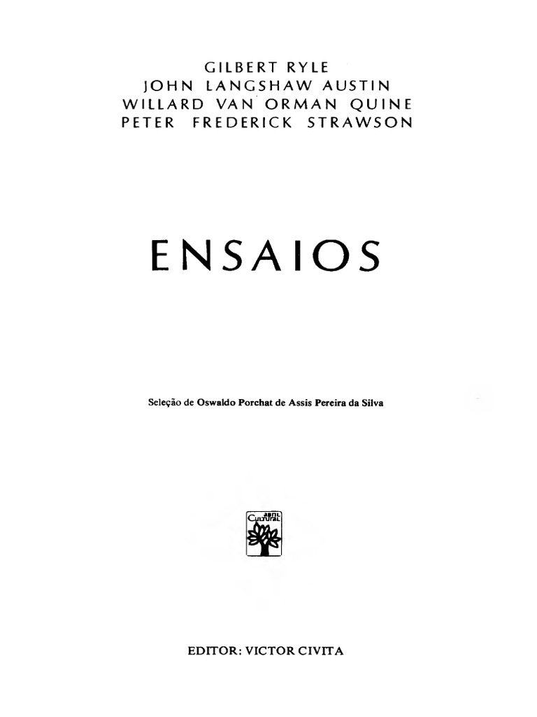 Ens Ai Os: Gilbert Ryle John Langshaw Austin Willard Van Orman Quine ...