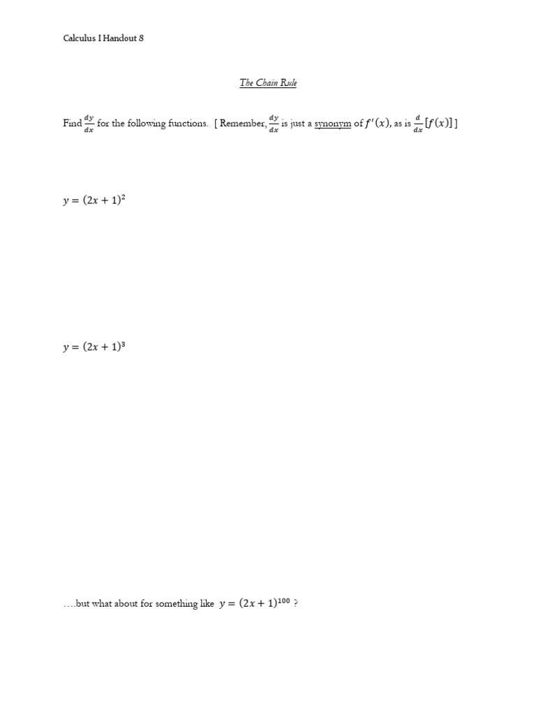 Chain Rule in Calculus I Explained | PDF | Function (Mathematics ...