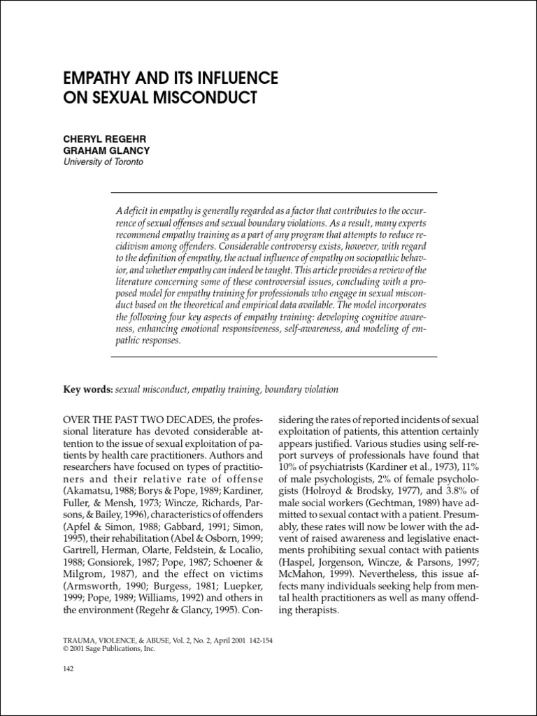 Empathy and Its Influence On Sexual Misconduct | PDF | Empathy | Emotions