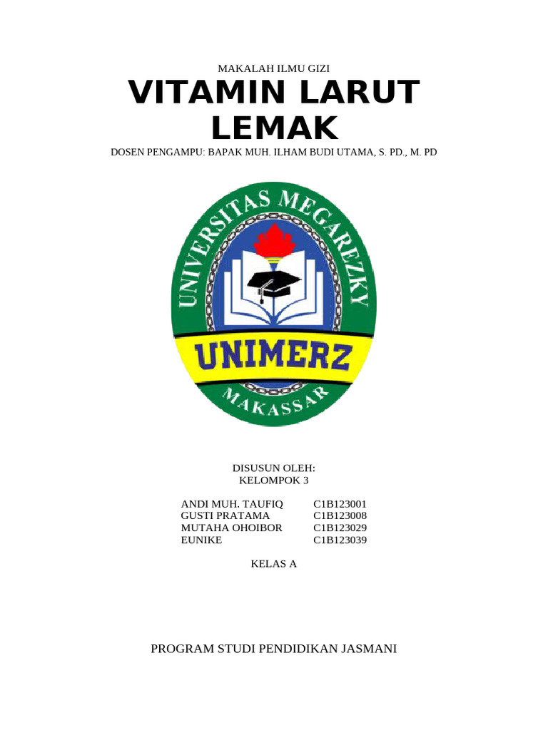 Vitamin Larut Lemak: Definisi dan Fungsi | PDF