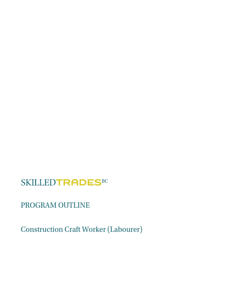 Construction Craft Worker Program Outline Feb 2016 | PDF ...