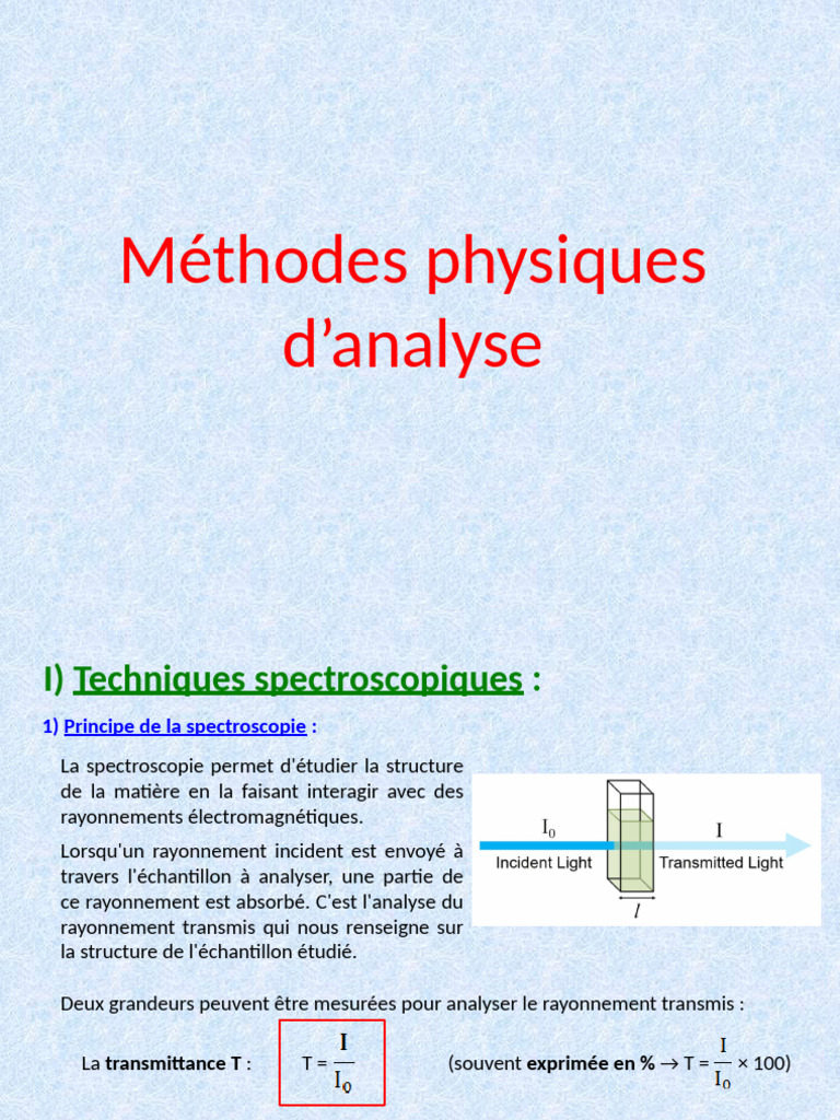 Techniques de Spectroscopie et Dosages | PDF | Conductivité électrique ...
